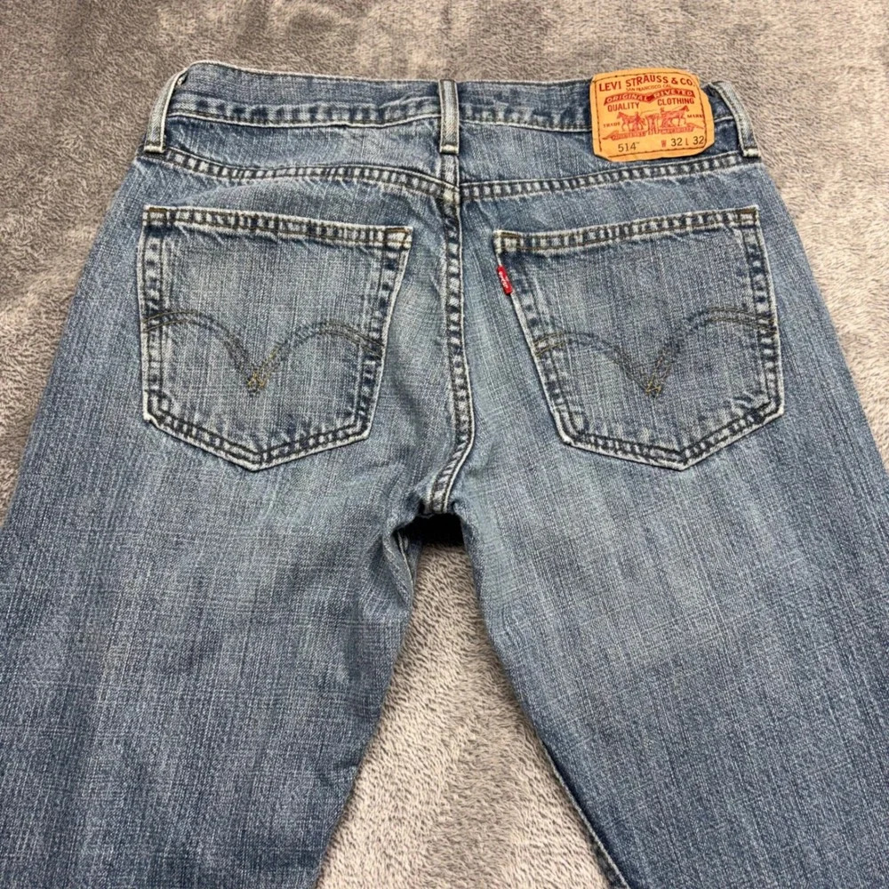 Levis 514 Slim Straight Jeans Men 32x32 Blue Good Zip Fly 100% Cotton